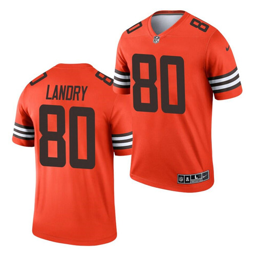 Men's Cleveland Browns #80 Jarvis Landry Orange Inverted Legend Jersey